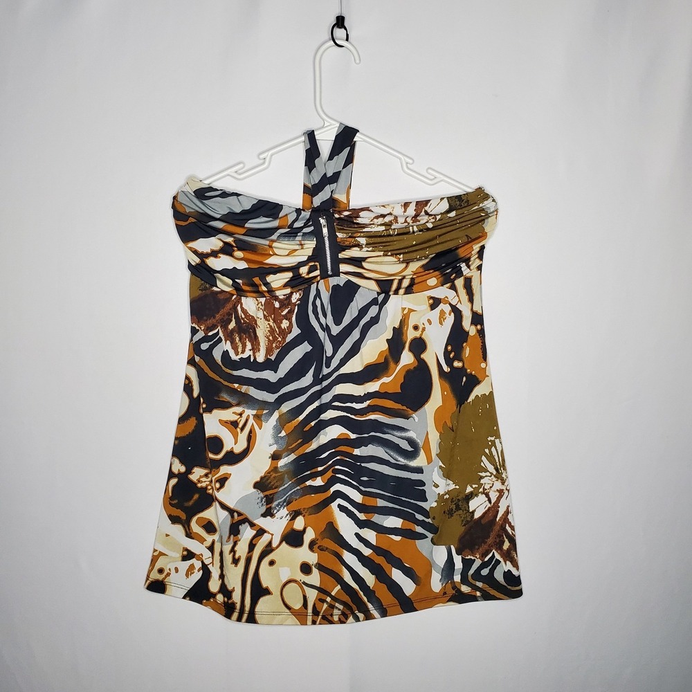 Fleurish Vtg Halter‎ Top Women XL 90s Grunge Fairy Glam Going Y2K Baddie Bratz